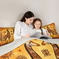 thumbnail image 4 of Manfei Rustic Giraffe Full Size Comforter Sets,Vintage Wildlife Bedding Comforter Set,Orange Brown,Light Gray Reversible,3-Piece,1 Comforter and 2 Pillowcases, 4 of 7