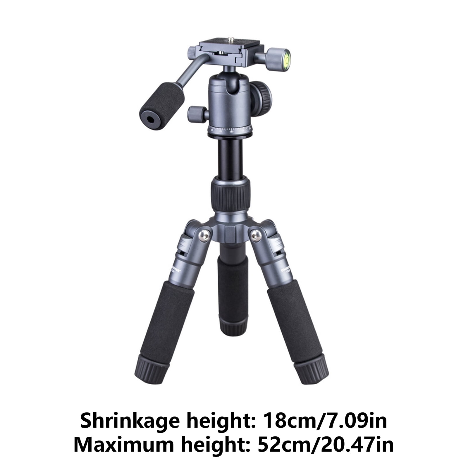 20Inch Travel Small Tripod with 360 Degree Rotation Head Aluminum Frame 5 Sections Adjustable for Photographers