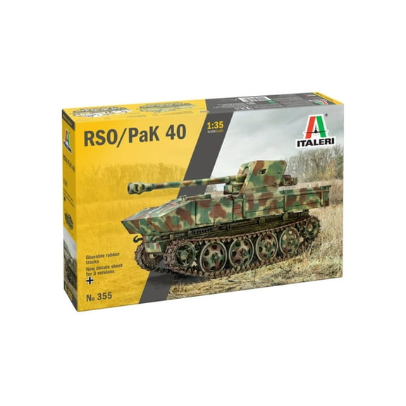 Italeri 0355 1:35 7.5 cm RSO with PAK40 - Faithful Replica, Model Building, Plastic Kit, Tank K
