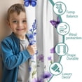 thumbnail image 3 of Blackout Kids Curtains,Watercolor Flowers and Butterflies Childrens Insulated Curtains Set Of 2,Bedroom Essentials,Toddler Room Decor 42x84in(106x213cm), 3 of 4