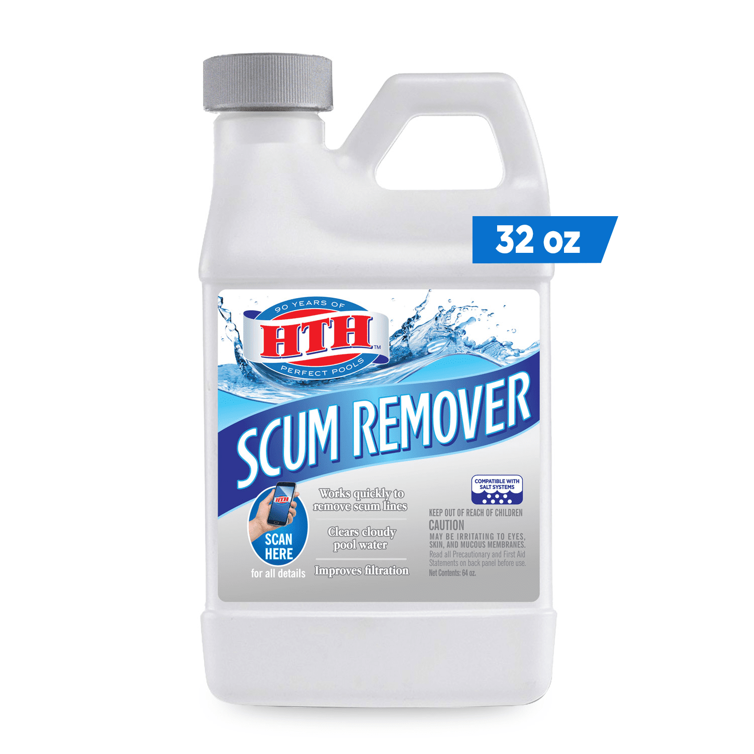 HTH Scum Remover removes scum lines and improves filtration in Swimming