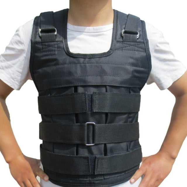 Colaxi Gilet Lesté Ajustable Gilet de Chargement de Poids Gilet de Boxe Veste d'Exercice Veste Lestée pour l'Entraînement de Force Peut Contenir 110 Lb
