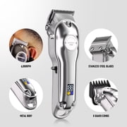 Professional Hair Clipper for Men, Barber Hair Clipper Set, Heavy Duty Motor with Titanium Plated Blade, Mens Cordless Hair Clippers Set for Barbers (Silver)