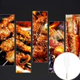 thumbnail image 4 of Juego de 4 cestas plegables SSuperp para parrilla de pescado con asa extraíble para pescado carne verduras y camarones, 4 of 5