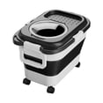 thumbnail image 1 of Hearth & Gear Pet Food Container 15kg/33lb Foldable Airtight Dog Food Storage Container With Handle & Wheels Clear Flip Lid Dampproof Wide Mouth Cat Storage For Home Dog Bike Trailer Aluminum, 1 of 5