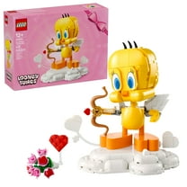 LEGO Looney Tunes Sweetheart Tweety Bird Building Toy for Adults & Kids - Tweety Figure W/Display Pedestal & Accessories for Girls & Boys, Ages 12 - Valentines Day Gift - 40824