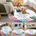 thumbnail image 5 of Summer Sea Coral Round Area Rug 6Ft Washable Circle Rugs for Bathroom Office, Nautical Coastal Seaweed Starfish Watercolor Non-Slip Carpet Floor Mats Indoor Outdoor Carpet Runner Aesthetic Home Decor, 5 of 8