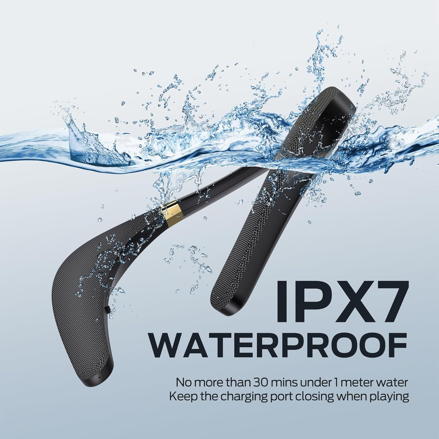 Monster Neckband Bluetooth Speaker, Neck Wireless Wearable Speaker with 12H Playtime, True 3D Stereo Sound, Portable Soundwear, IPX7 Waterproof, for Home, Sport, Outdoor