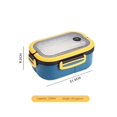 thumbnail image 1 of 5PCS Portable Solid Colour Thickened Student Lunch Box Compartment Lunch Box Microwave Lunch Box Heat-resistant Lunch Box Blue 4PCS, 1 of 6