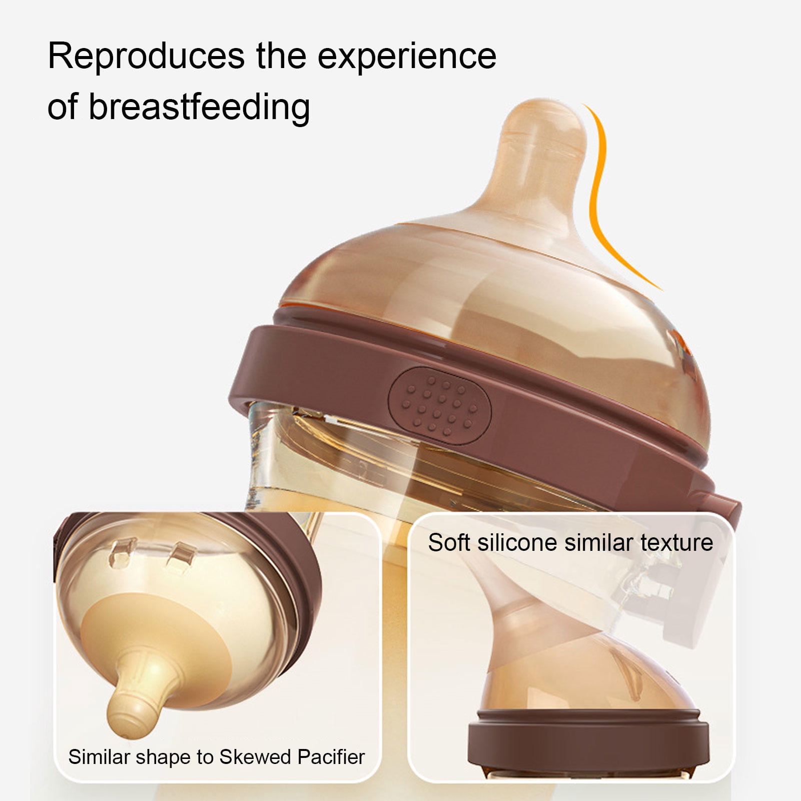 Xirurus Flip Top Silicone Baby Bottle, Wide Mouth PPSU Anti-Colic Infant Feeding Bottle, Shatterproof Vented Nursing Dispenser, 8 oz / 240ml, Clear, For Newborns 0-3 Months