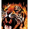 thumbnail image 3 of Ambesonne Jungle Duvet Cover Set, Hunter Forest King Tiger, Calking, Orange White and Black, 3 of 6