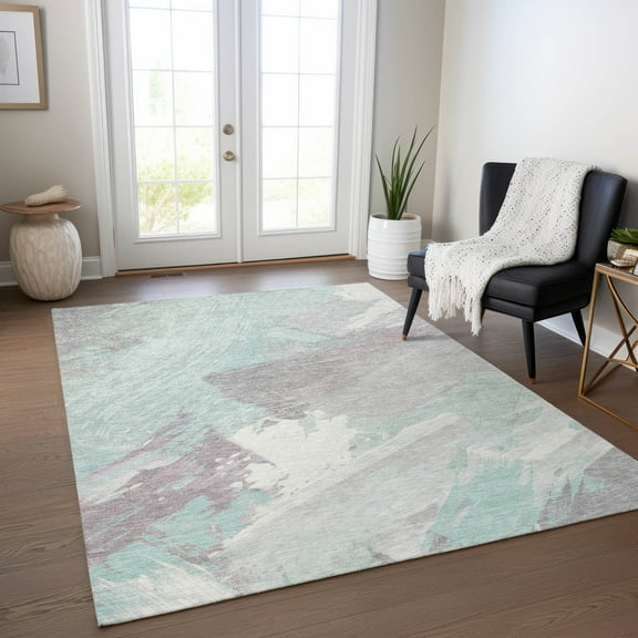 Addison Rugs Chantille Indoor/Outdoor Transitional Modern Seafoam Washable Rectangle Rug, 10' x 14'