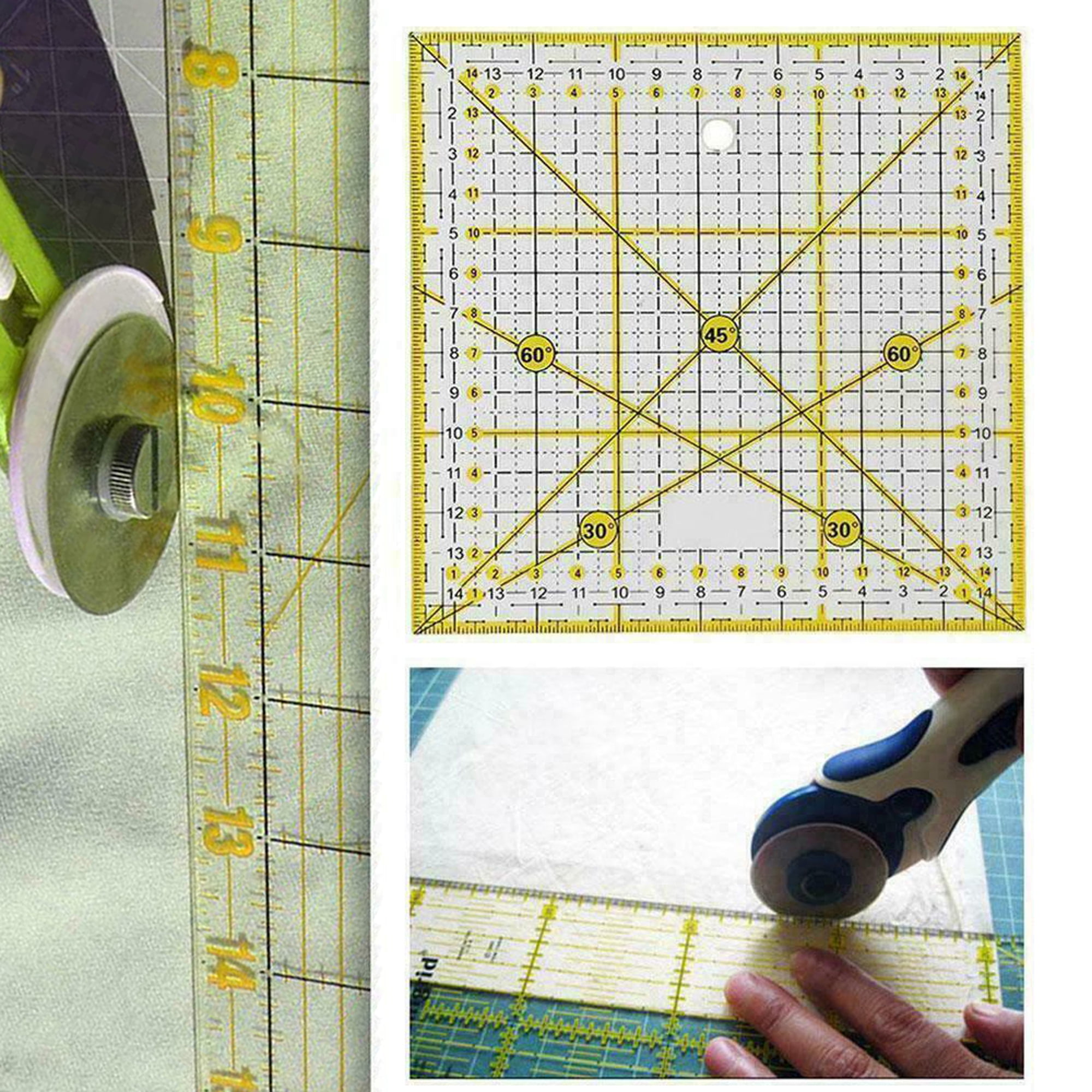 Quilting Sewing Patchwork Ruler Cutting Double-color Ruler Tailor Craft DIY Tool 