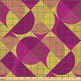 thumbnail image 2 of Ambesonne Geometric Fabric by the Yard Upholstery, Greenish Brownish Squares, 1 Yard, Dark Magenta and Khaki, 2 of 5