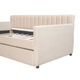thumbnail image 4 of Harper & Bright Designs Twin Size Upholstered Daybed with Drawers, Velvet Sofa Bed with Headboard and Armrest for Living Room, Beige, 4 of 13