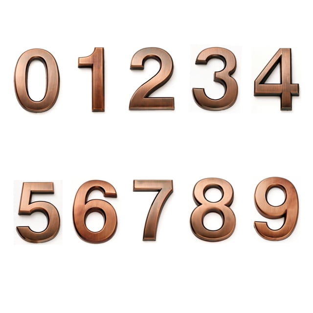 Números para buzón FANXUS de 3,5 cm autoadhesivos color bronce, paquete de 10