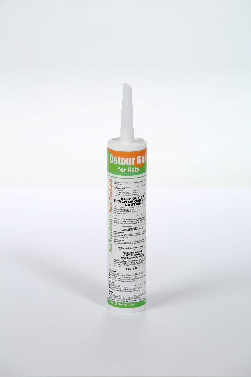 Detour Gel for Rats | Professional Grade Rat Mice Rodent Repellent | NSF-Approved for Food Preparation Areas | Protects Car Engine Wiring | 10 oz Caulking Tube | Toxin-Free