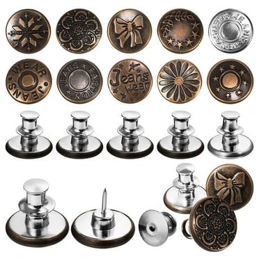 20 Pcs Jeans Buttons for Pants Waistband Extender Pants Button Adjuster Button for Pants