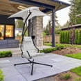 thumbnail image 1 of CorLiving Kingsley Steel Frame Outdoor Hammock Swing Chair with Cushioned Seat and Removable Canopy, Light Grey, 1 of 12