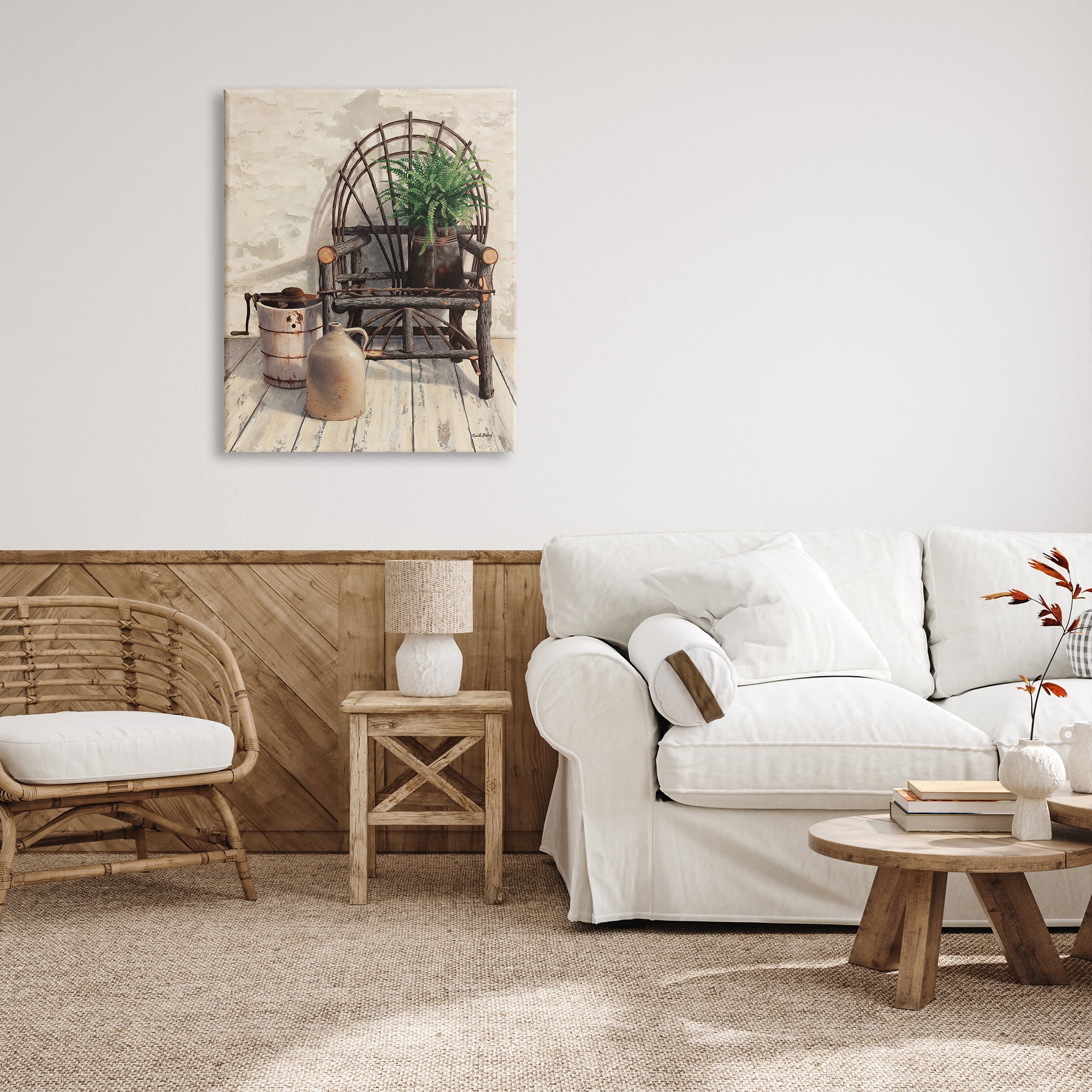 Stupell Industries Comfortable Porch Chair Still Life Rural Plant Painting Gallery Wrapped Canvas Print Wall Art, Design by Cecile Baird