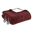 thumbnail image 1 of Serta 100x90" Polyester Fabric Fleece to Sherpa Heated Electric Blanket in Red, 1 of 7