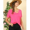 thumbnail image 4 of Doublju Womens Scoop Neck Asymmetric Strap Modal T-Shirt With Plus Size, 4 of 4