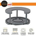 thumbnail image 6 of spice spinner two-tiered spice organizer & holder that saves space, keeps everything neat, organized & within reach with dual spin turntables- grey, 6 of 6