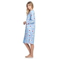 thumbnail image 3 of Casual Nights Women's Printed Fleece Snap-Front Lounger House Dress, 3 of 4