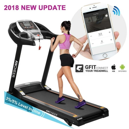 Ancheer Bluetooth Wifi+12 Running Program Electric Folding Treadmill With Manual Incline App control/Heart Rate (Best Ghost Detector App)