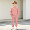 thumbnail image 7 of LvhaoGJOB Little Kids Boys Sweatshirt and Jogger Pants Outfit Set, Pink - fleece fabric, 7 of 7