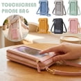 thumbnail image 3 of Crossbody Phone Bag With Touch Screen Window, PU Leather Small Sling Purse With Card Slots, Adjustable Strap & Charging Port, Hands-Free For Travel Work, 3 of 10