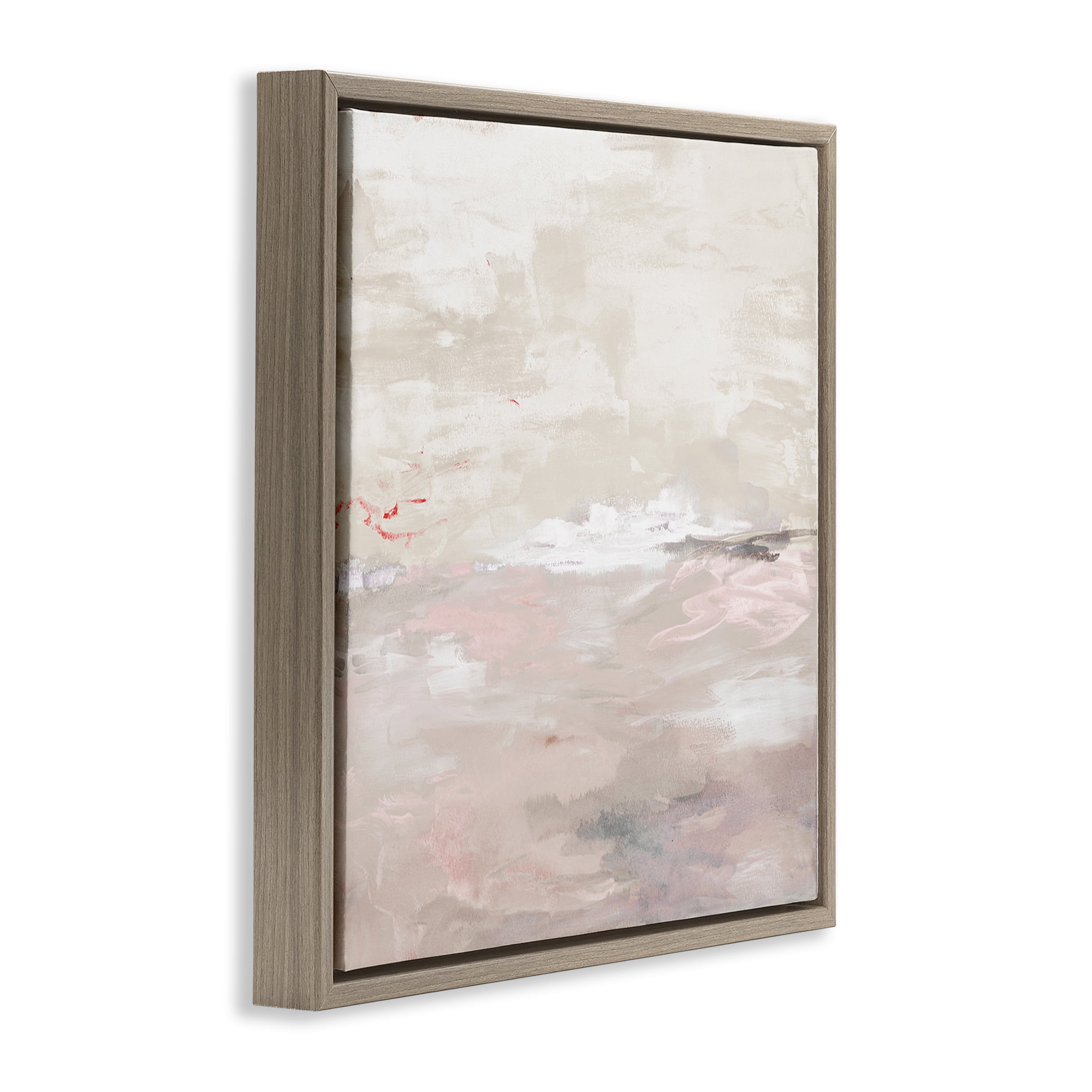 Stupell Industries Serenity Neutral Landscape Abstract Painting Brown Floater Framed Canvas Art Print Wall Art, 18 x 18