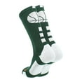 thumbnail image 2 of MadSportsStuff Basketball Socks for Boys Girls - Youth & Adult Athletic Crew Socks - Cushioned Moisture Wicking - X-Large, Dark Green/White, 2 of 2