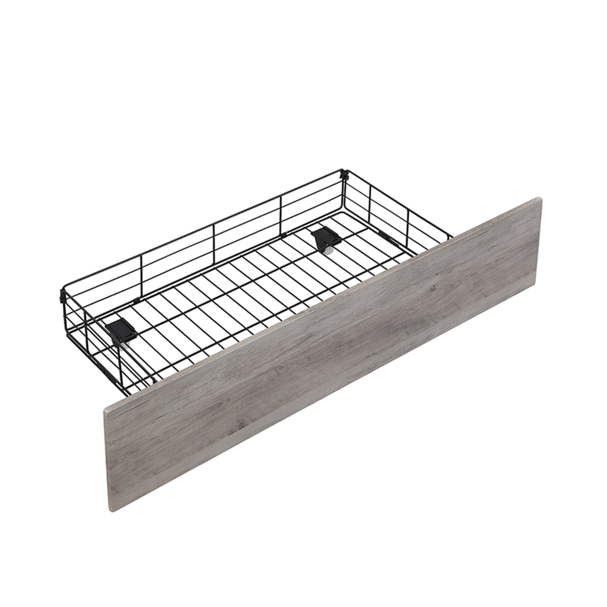 Aukfa Metal Queen Size Bed Frame with USB Ports, 16 Colors LED Lights, 4 Storage Drawers, Antique Gray