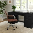 thumbnail image 2 of Martha Stewart Upholstered Office Chair in Saddle Brown/Polished Nickel, 2 of 12