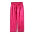 thumbnail image 6 of Kid Silky Satin Pajamas Set for Girls Boys 9M-13T Pjs Set Baby Short Sleeve pants suit Button-up Lounge Sleepwear Sets Nightwear, 6 of 10