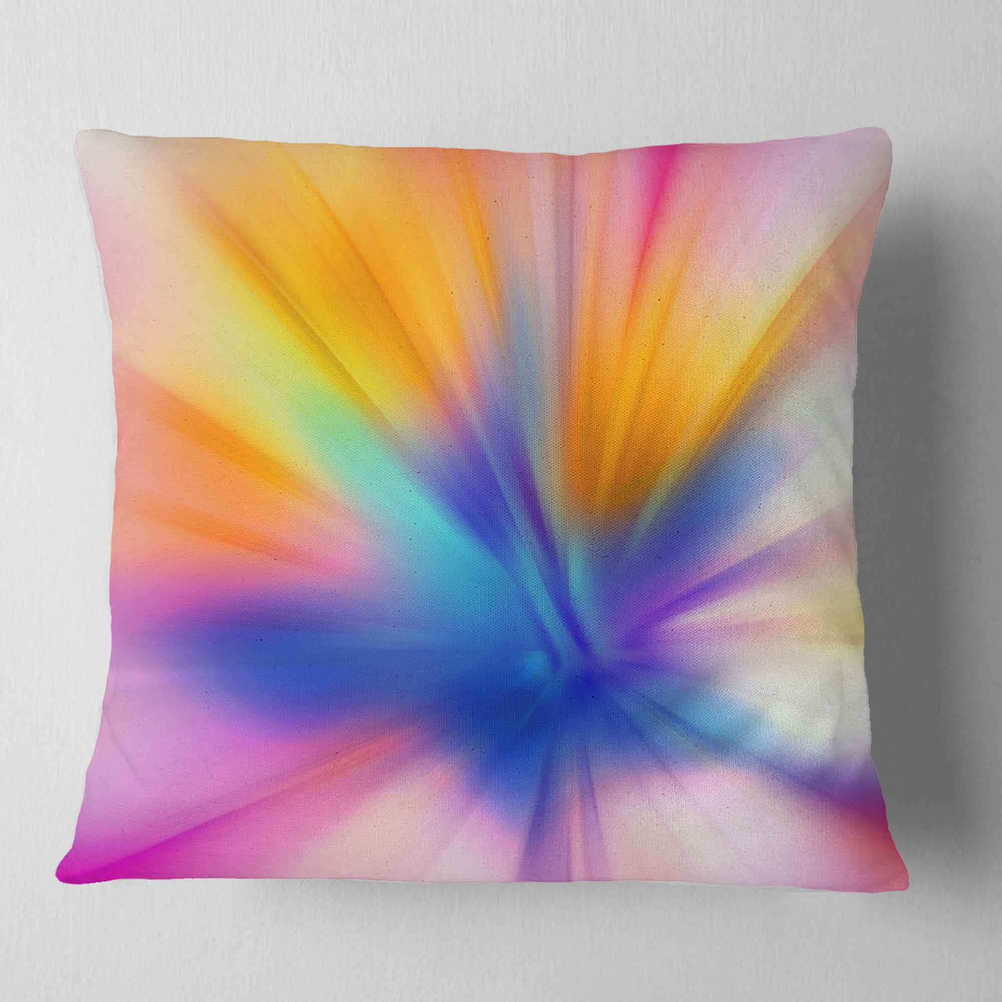 Designart Rays of Speed Yellow - Abstract Throw Pillow - 18x18