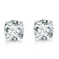 thumbnail image 3 of Sterling Silver CZ Cushion Stud Earrings for Women - Stylish and Elegant, 3 of 8
