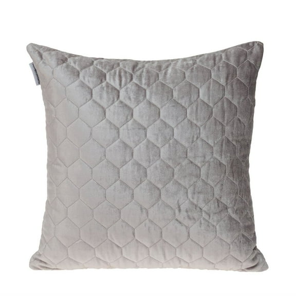Parkland Collection Bazyli Transitional Quilted Taupe Throw Pillow