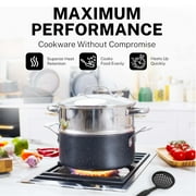 Granitestone Diamond Nonstick Pots and Pans 15 Piece Kitchen Cookware Set Cooking Frying Sauce Pan Stock Pot Black