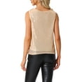 thumbnail image 3 of INSPIRE CHIC Women's Cowl Neck Sleeveless Casual Party SequinTank Tops XL Apricot, 3 of 6