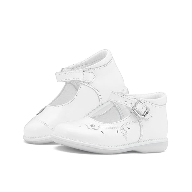 Zapato Preandante Dogi Para Niña Primeros Pasos Piel Blanco 16.5