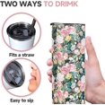 thumbnail image 3 of Floral Tumbler with Lid and Straw Floral Mug Flower Travel Coffee Cup 20 OZ Rose Plant Double Wall Insulated Tumbler Water Bottle Floral Gifts for Birthday Valentine, 3 of 6