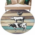 thumbnail image 2 of Farmhouse Animals Round Area Rug 7 FT,Non Slip Living Room Area Carpet,Vintage Wood Country Cow Pig Chicken Washable Soft Circular Rug Non-Shedding Floor Carpet for Bedside Office Play Room Classroom, 2 of 9