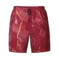 thumbnail image 4 of Lsque Mens Swim Trunks Abstract Red Marble Pattern - Bathing Suit Compression Liner - Beach Swim Shorts Swimwear - (S-3XL) - Stretch Quick Dry -Small, 4 of 9