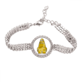 thumbnail image 1 of Universo Alien Monster monstruo amarillo Pulsera de tobillera de cadena de tenis, joyería de diamantes, 1 of 3