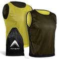 thumbnail image 4 of Athllete Set of 6 Reversible Jerseys Pinnies Training Vest Scrimmage Practice Jersey (Golden Yellow/Black, Medium), 4 of 6