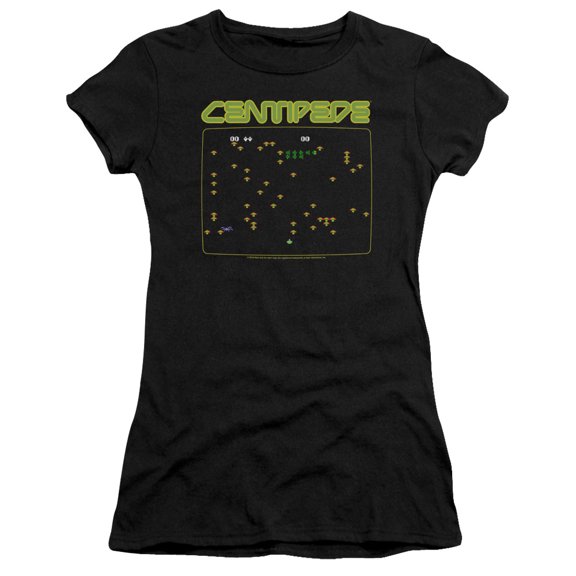 Atari Centipede Screen S/S Junior Women's T-Shirt Sheer Black
