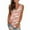 Pink, variant on Fashion Women V-neck Printed Sleeveless Tops Casual Side Split Pullover Tops