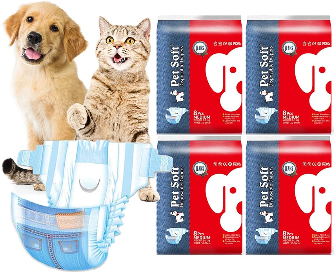 Doggie Diapers Female Disposable Dog Diapers for Girl Puppy Dogs Cats